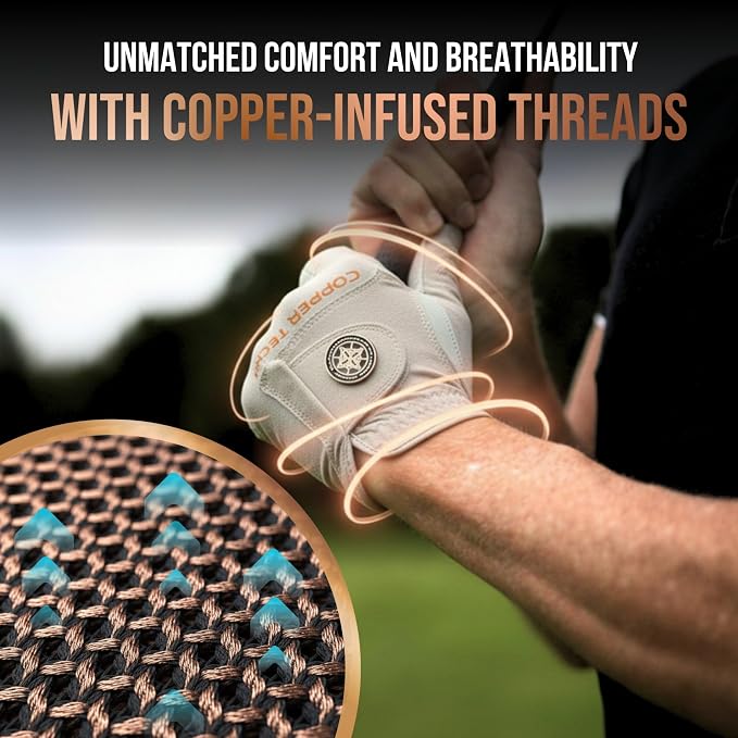 Copper Tech Golf Gloves Men Right Handed Golfer or Left Handed Golfer | Copper - Image 4