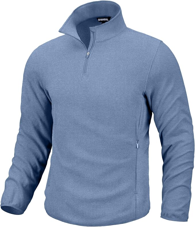 G Gradual Mens Quarter Zip Pullover Fleece by GGradual