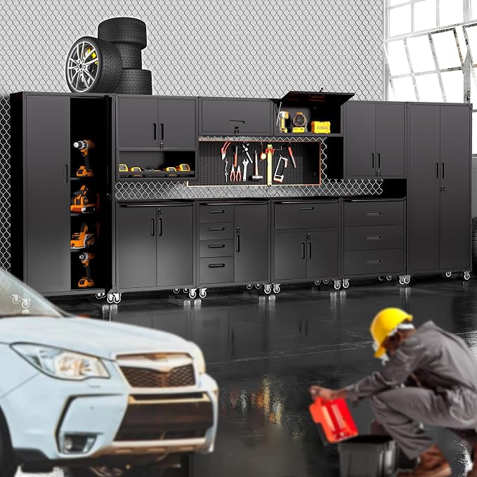 Metal Tool Cabinet, Garage Storage Cabinet System, Wall Cabinet & Locking - Image 8