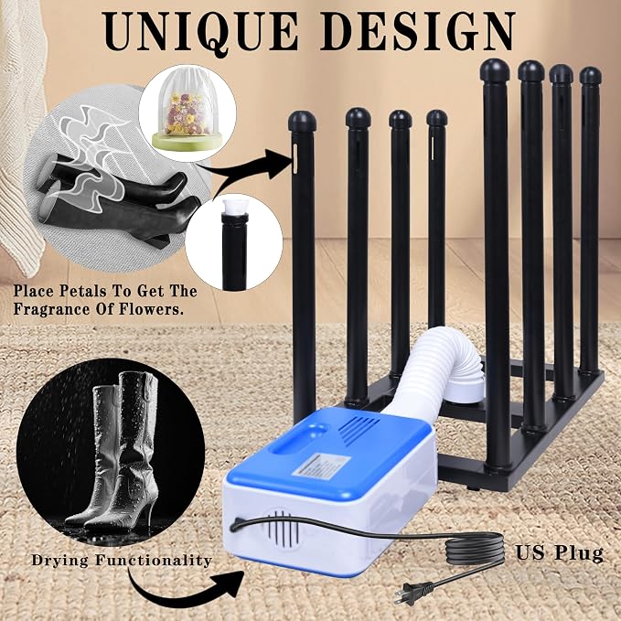 Boot Rack Organizer Tall Boots Boot Storage Free Standing Shoe Racks Black Metal - Image 3