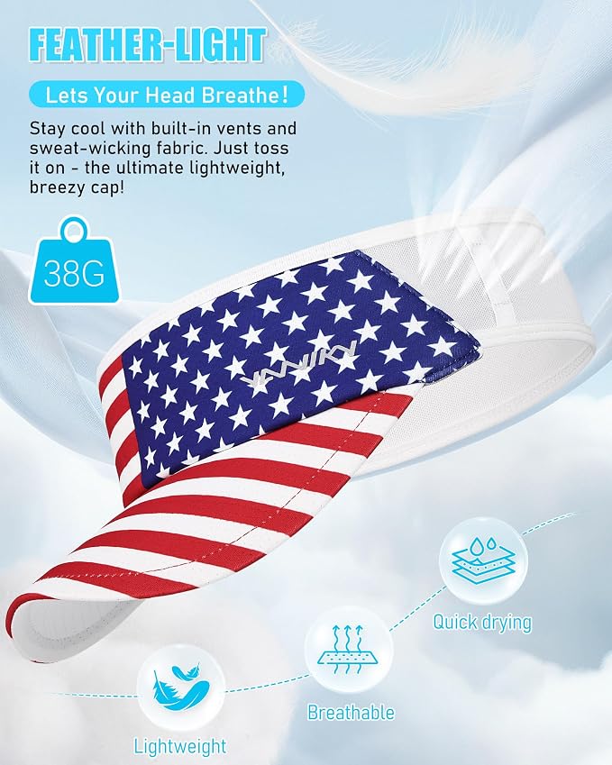 Sports Sun Visor Hats for Women Men Lightweight Breathable Cooling Stretchy - Image 5