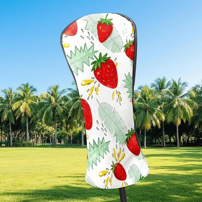 Premium Leather Golf Club Headcovers, Mango Pattern Fits Driver Hybrid Fairway - Image 2