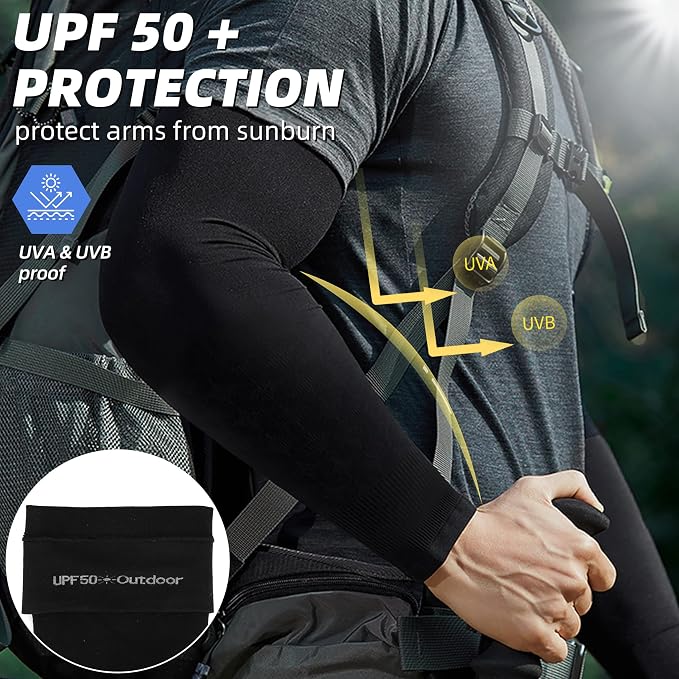 BHYTAKI UV Sun Protection Arm Sleeves, UPF 50 Sports Cooling Arm Compression - Image 2
