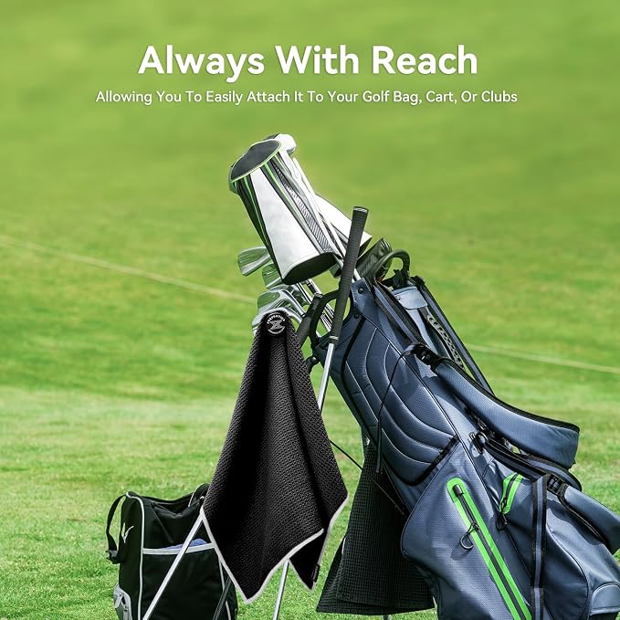 Magnetic Golf Towel with Clip and Cleaning Pocket -Ideal - Image 2