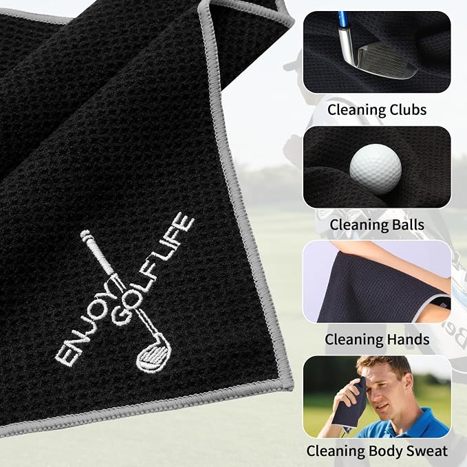 3 Pack Golf Towel, Top-Tier Microfiber Super Absorbent Golf Towels - Image 5