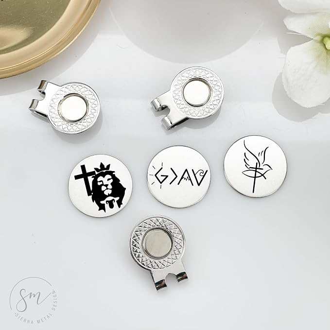 God Golf Ball Markers Set of 3 – Lion Lamb Cross, Dove and Cross-Golf Ball - Image 3