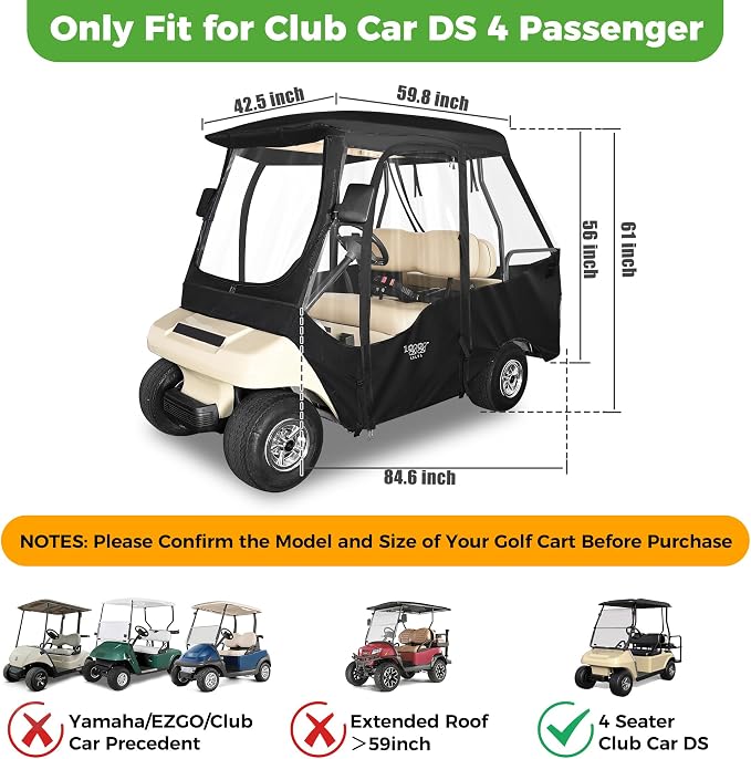 10L0L 4 Passenger Golf Cart Enclosure - Image 8