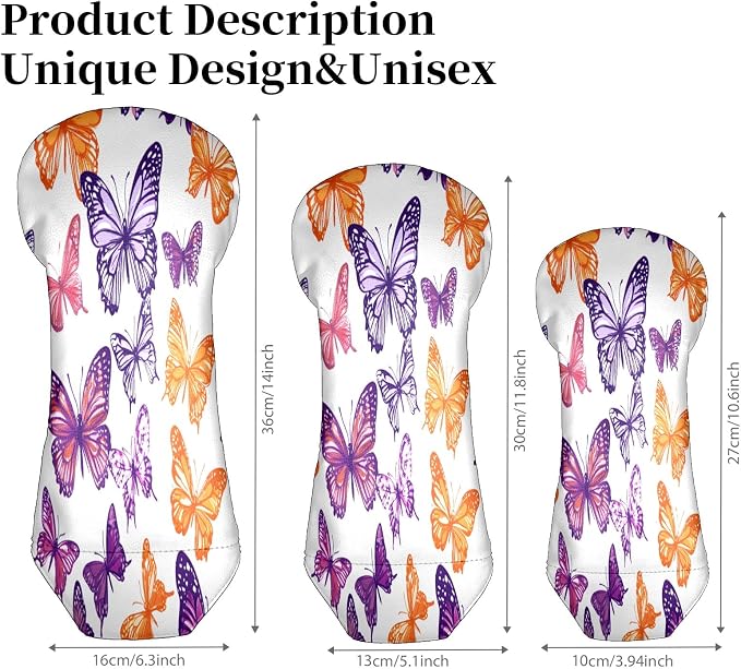 Funny Butterfly Colorful Golf Head Covers - Image 5