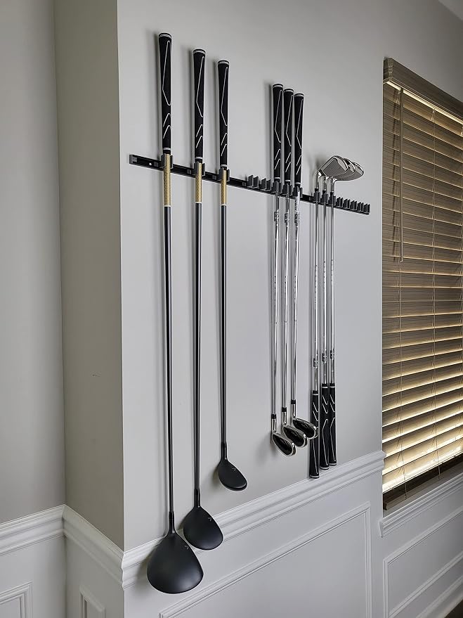 Golf Club Holder, Wall Display, Wall Hanger, Hold 17 Clubs on 36" Aluminum Rack - Image 4