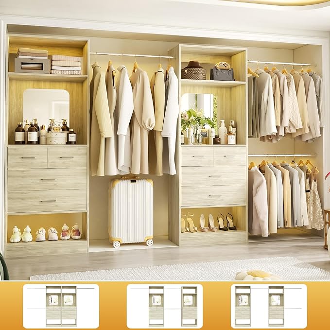 Unikito Closet System, 6-14FT Walk in Closet Organizer - Image 4