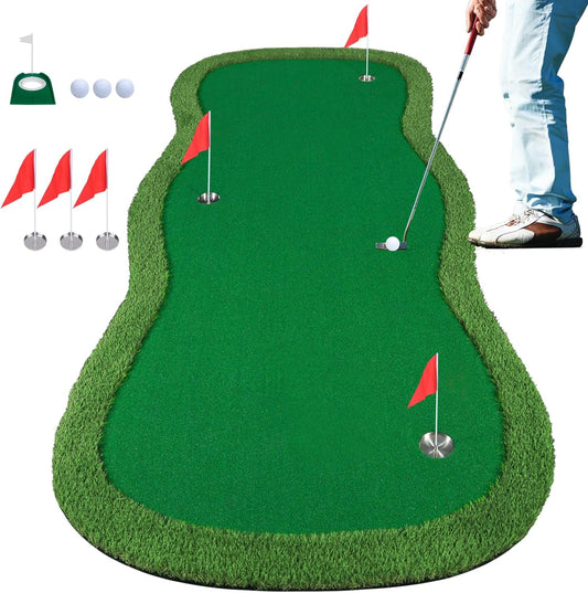 Golf Putting Green, Large Golf Putting Mat for Indoor Outdoor, Professional Practice Training Greens Mat
