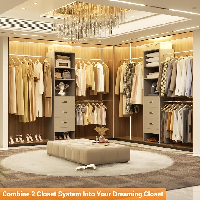 Homieasy 96 Inches Closet Organizer System, 8FT Customizable Walk In Closet - Image 5