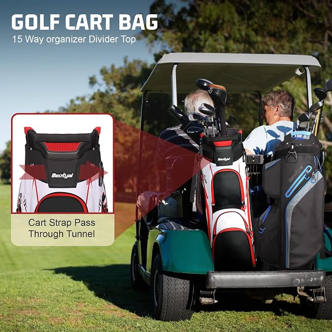 Cart Golf Bag 15 Way Organizer Divider Top Golf Club Bags Lightweight Golf Cart - Image 7