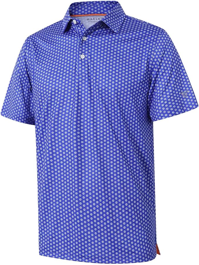 Golf Shirts for Men Dry Fit Short Sleeve Print Performance Moisture Wicking by MAELREG