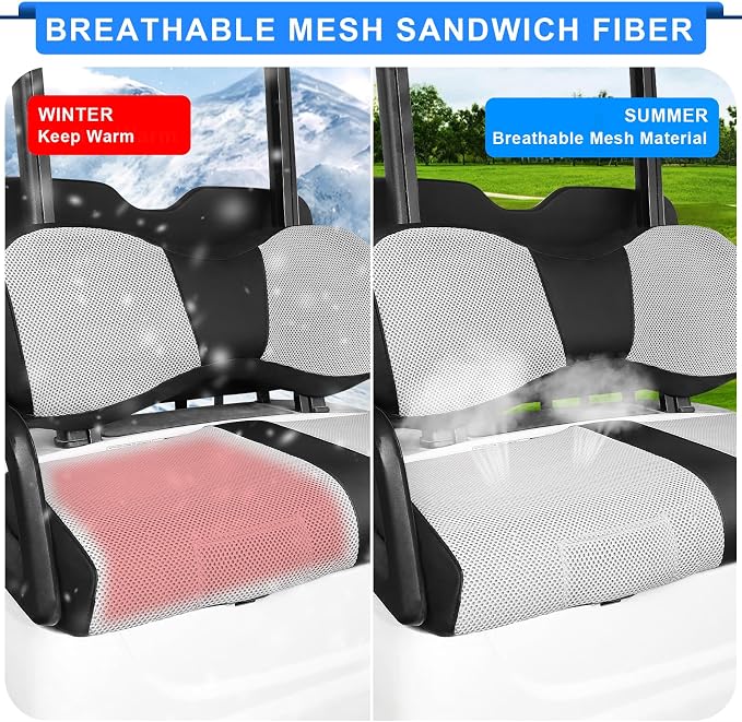 iLSKW Golf Cart Seat Covers for Yamaha G29 Seat Cover OEM Front, Breathable - Image 4