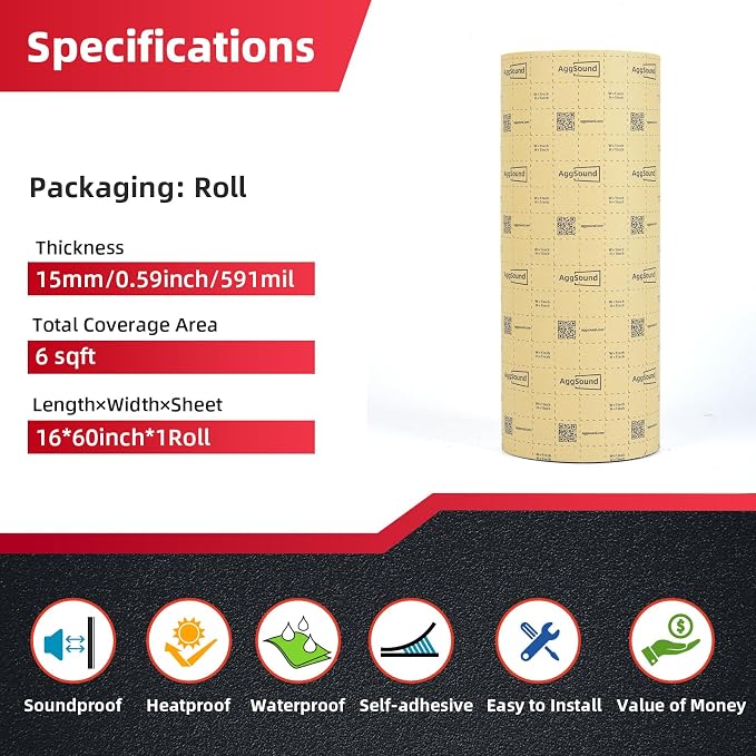 Sound Deadening Mat 3/5inch 6.54sqft - Image 2