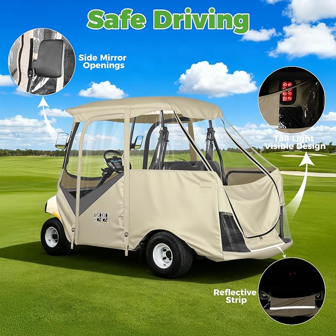 10L0L 4 Passenger Golf Cart Enclosure - Image 3