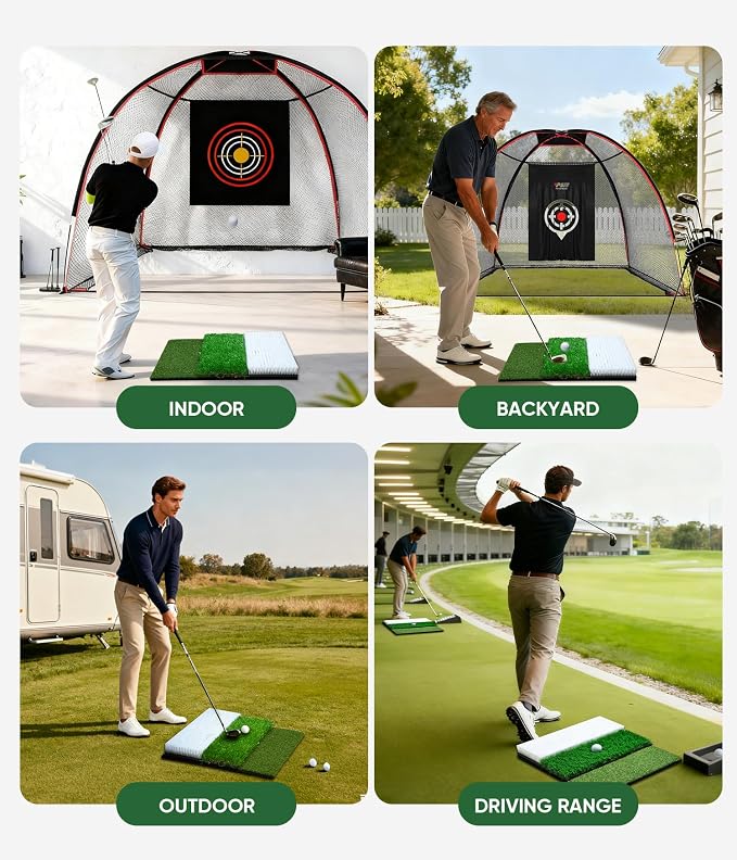 Golf Hitting Mat System Includes Bunker, Fairway and Rough Replaceable Mat - Image 5
