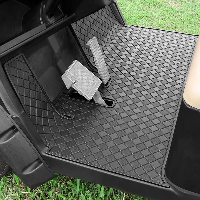 Golf Cart Floor Liner Mat 8mm Thick Rubber Full Coverage Fit by Cartalia