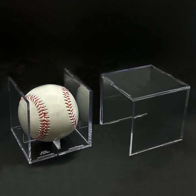 Baseball & Golf Ball Display Case Acrylic Cube Square Clear Memorabilia Display - Image 5