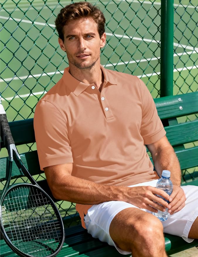 MAGCOMSEN Men's Polo Shirts 3 Buttons Casual Work T Shirts Quick Dry Short - Image 3