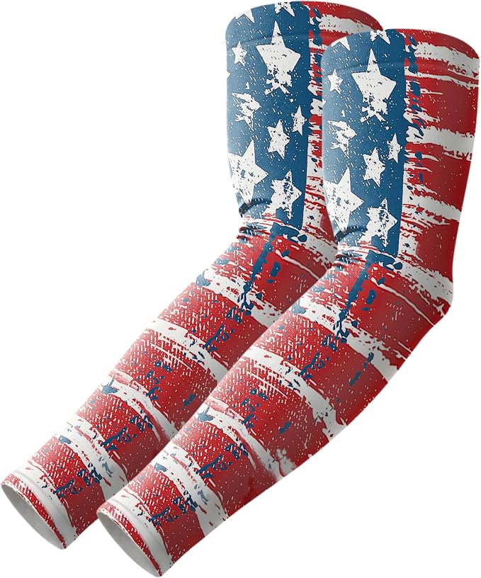 Flag Arm Sleeves, Cooling Sun Protection Compression by Cyperock