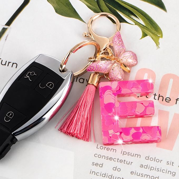 Suweibuke Colourful Cute Initial Letter Keychains - Image 3