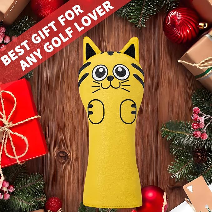 Golf Kitty Head Cover Golf Club White Leather Headcovers 1pc/4pcs Set Fits - Image 7