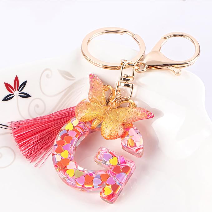 Suweibuke Colourful Cute Initial Letter Keychains - Image 2