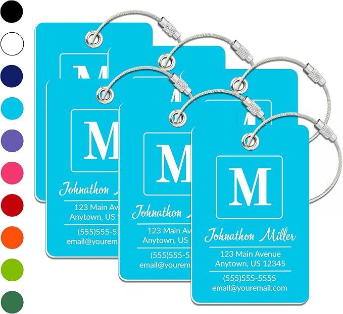 Personalized Luggage Tag | 6 Pack | Custom Luggage Tags by Unknown