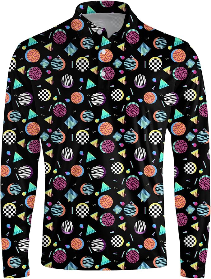 Men's Long Sleeve Golf Shirt Quick Dry 3 Button Work Fishing Outdoor Casual - Image 3