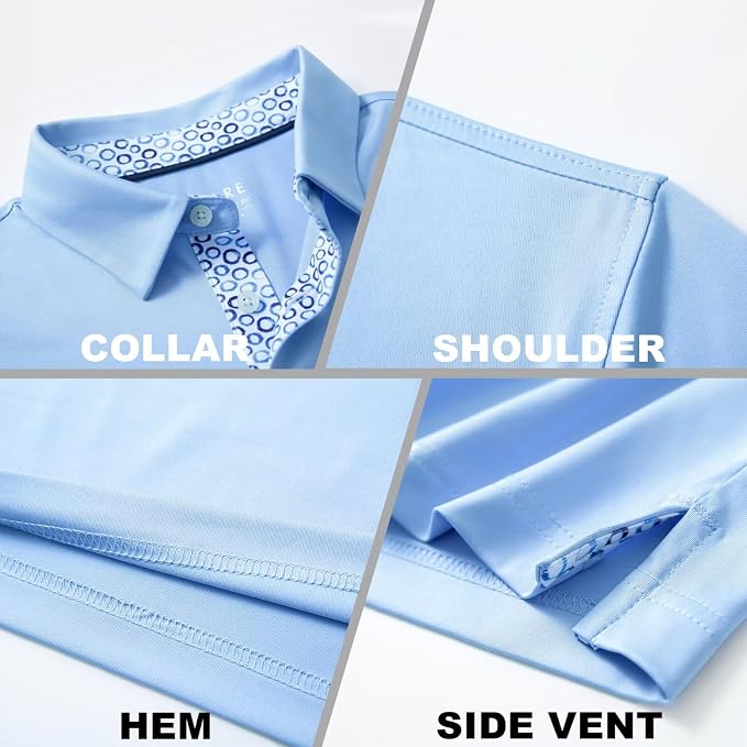 Mens Polo Shirts Short and Long Sleeve Casual Solid Stylish Dry Fit Performance - Image 4
