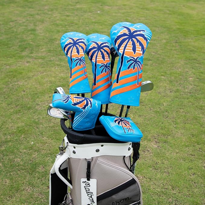 Montela Golf Club Covers Summer Coconut Tree Golf Putter Cover Driver Cover - Image 5
