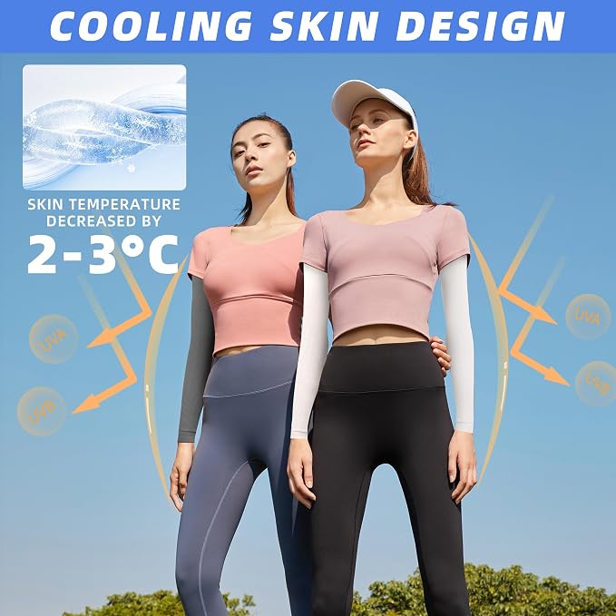 BHYTAKI UV Sun Protection Arm Sleeves, UPF 50 Sports Cooling Arm Compression - Image 5