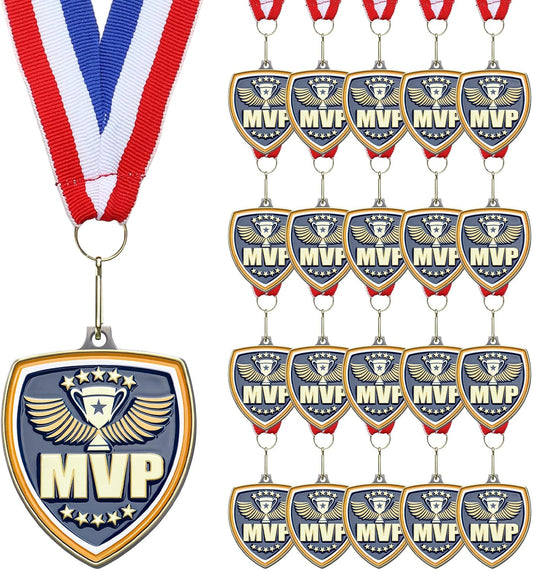 10/20 /30/40 Pcs Award Medals Bulk Sports Medals with Neck Ribbons 2.4 Inch Winner Award Trophy Prize Gift for Sports Themed Party Favors Tournaments School Match