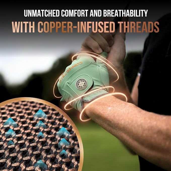Copper Tech Golf Gloves Men Right Handed Golfer or Left Handed Golfer | Copper - Image 4