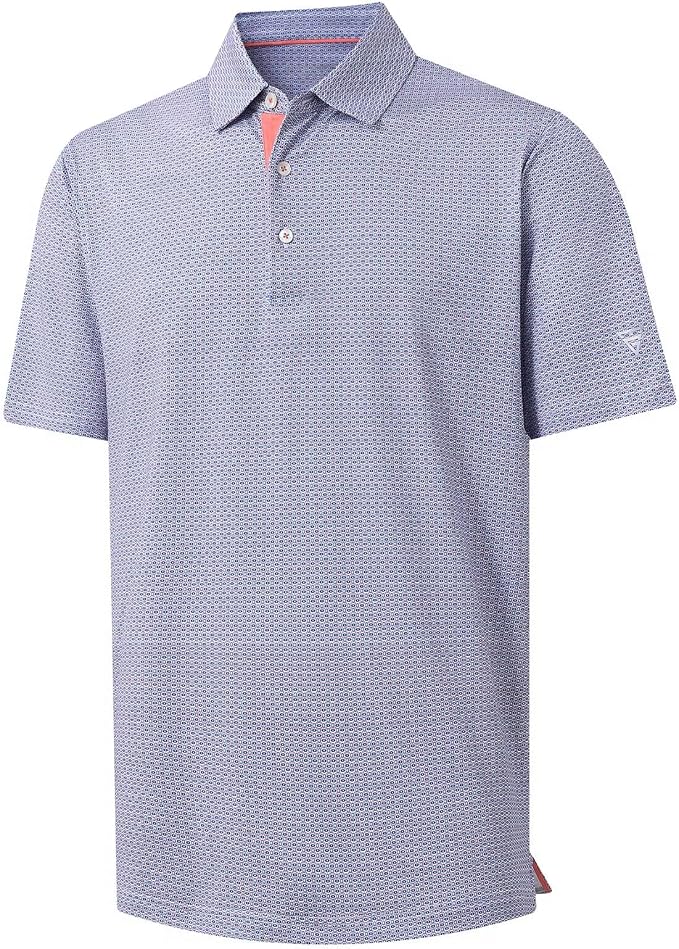 M MAELREG Mens Golf Shirt Short Sleeve Dry Fit Print Moisture Wicking by MAELREG