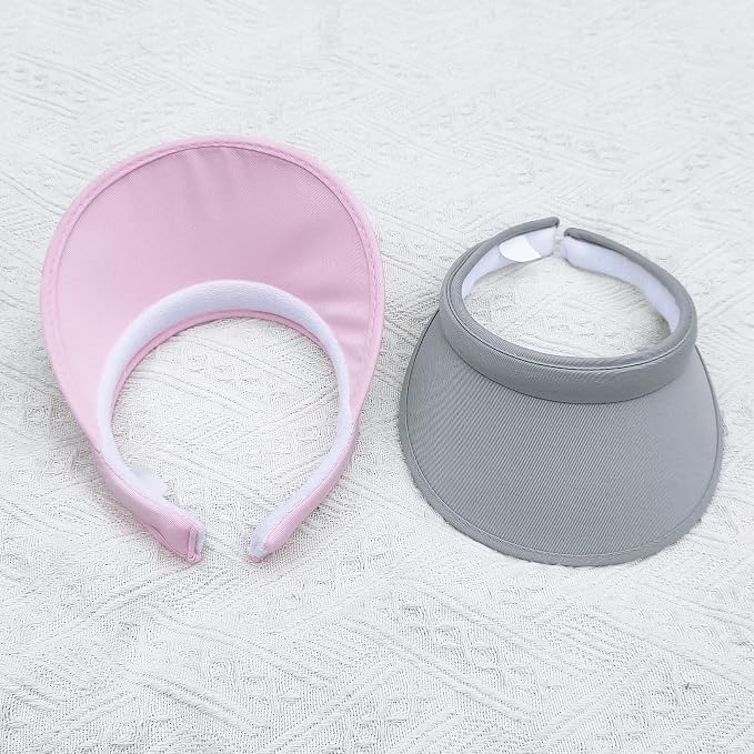 2 Pack Sun Visor Hats Women Men Clip On Wide Brim Visors Hat Outdoor Sports - Image 6