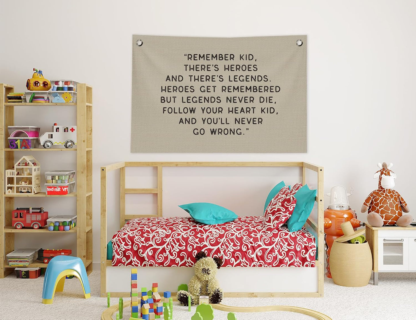 Inspirational Nursery Wall Decor, Boy Nursery Decor Canvas Banner, Motivational Hanging Banner Flag Wall Art Decor for Kids Boys Room Bedroom Playroom, 20x30 in