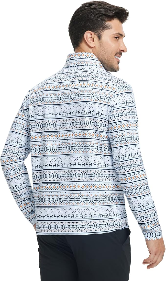 M MAELREG Quarter Zip Golf Pullover Men Dry Fit Long Sleeve Performance Wicking - Image 5