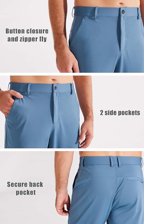 Libin Men's Golf Pants Joggers Lightweight 3 Pockets Slim Fit Soft Stretchy - Image 3