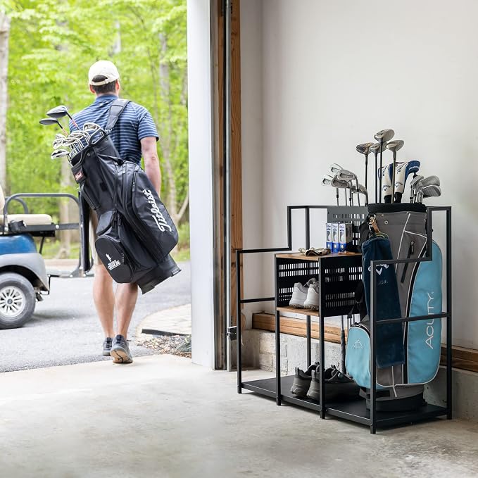 Teal Triangle Golf Storage Organizer, Heavy Duty Garage Freestanding Storage - Image 2
