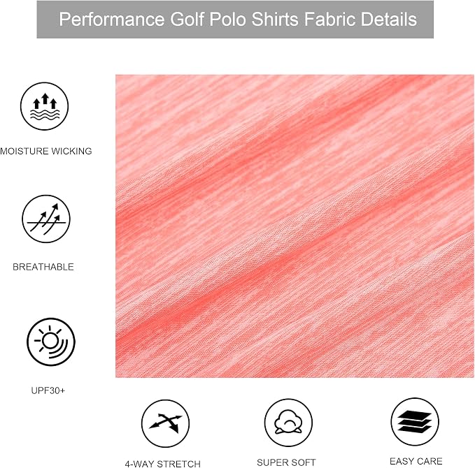 Alex Vando Mens Golf Shirt Moisture Wicking Quick-Dry Short Sleeve Casual Polo - Image 5