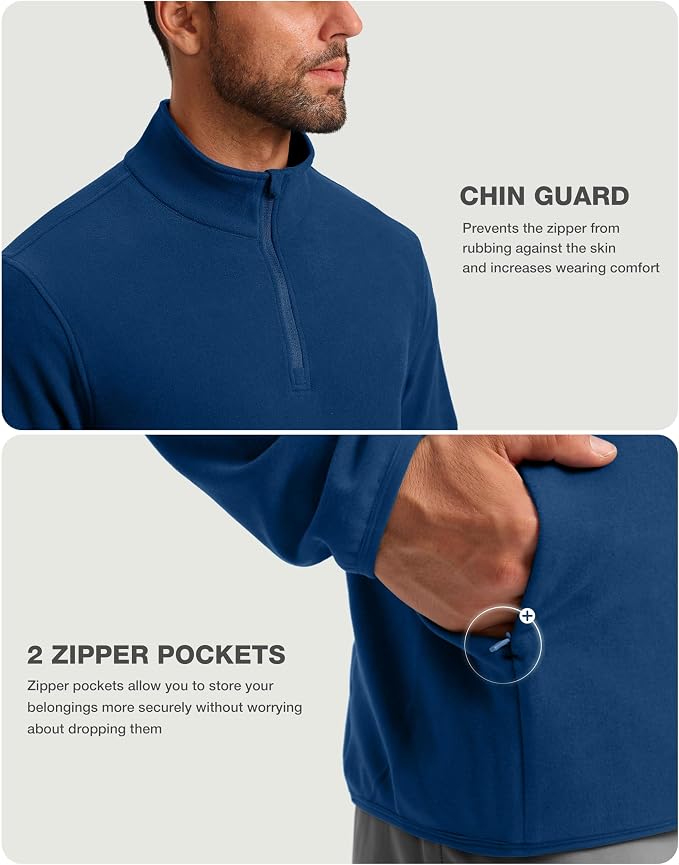 G Gradual Mens Quarter Zip Pullover Fleece - Image 3