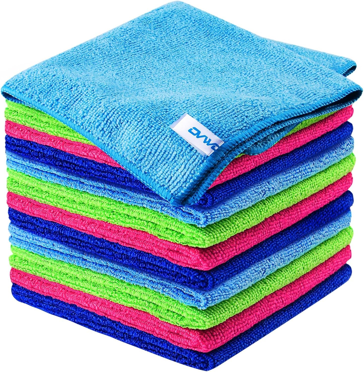 12Pcs Premium Microfiber Cleaning Cloth, Highly Absorbent Household Cleaning Supplies - for Kitchen Towels, Dish Cloths, Dust Rag