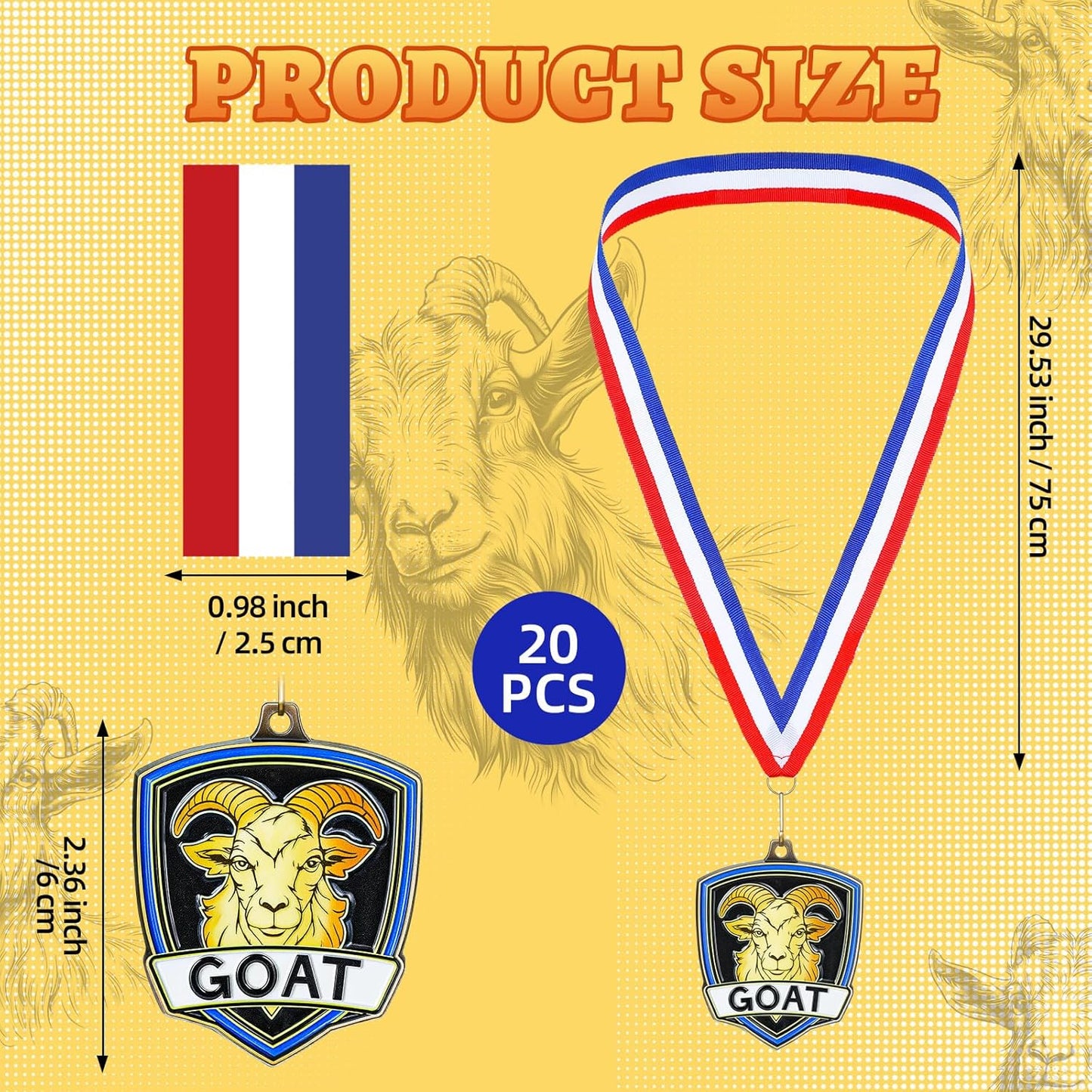 10/20 /30/40 Pcs Award Medals Bulk Sports Medals with Neck Ribbons 2.4 Inch Winner Award Trophy Prize Gift for Sports Themed Party Favors Tournaments School Match