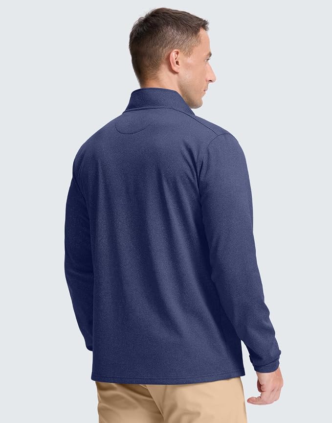 Obla Golf Quarter Zip Pullover Men Fleece Mock Neck Sweatshirt Winter Warm 1/4 - Image 3