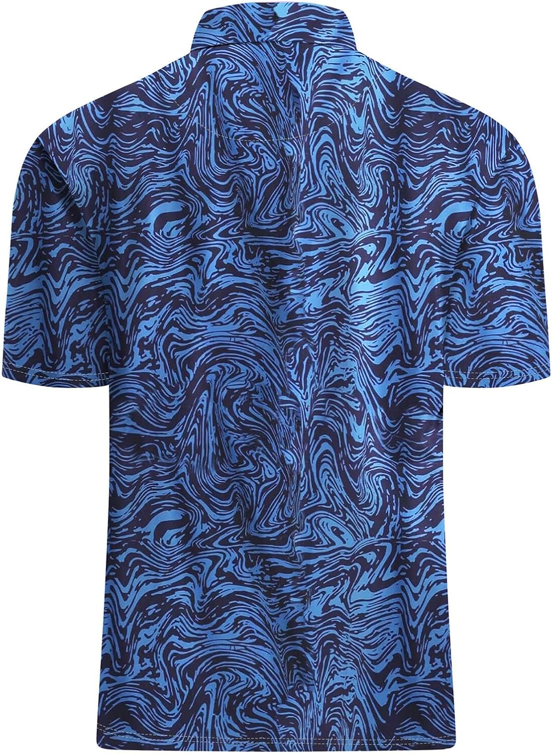 Hodaweisolp Golf Shirts for Men Dry Fit Print Moisture Wicking Performance Short Sleeve Polo Shirt