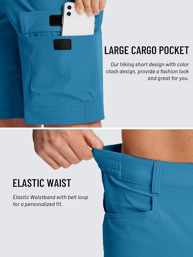 TACVASEN Men's Summer Outdoor Shorts Quick Dry Cargo Casual Work Hiking Shorts - Image 4