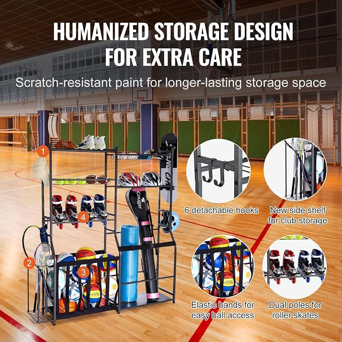 VEVOR Golf Bag Organizer, Golf Bag Storage Rack Stand Holder, Sports Equipment - Image 4